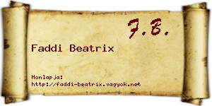 Faddi Beatrix névjegykártya